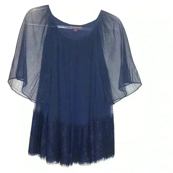 Marchesa Womens Top Blouse Small Oversized Lace - Picture 1 of 7